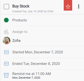 Screenshot of tasks in OhYeah
