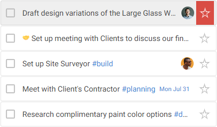 Screenshot of tasks in OhYeah