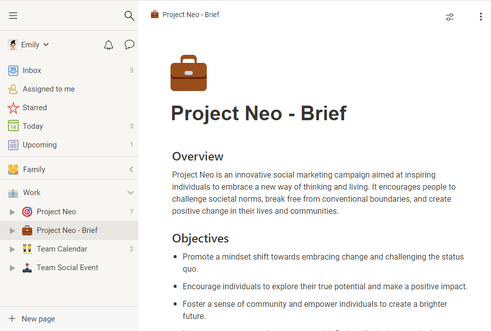 Screenshot of a page in OhYeah